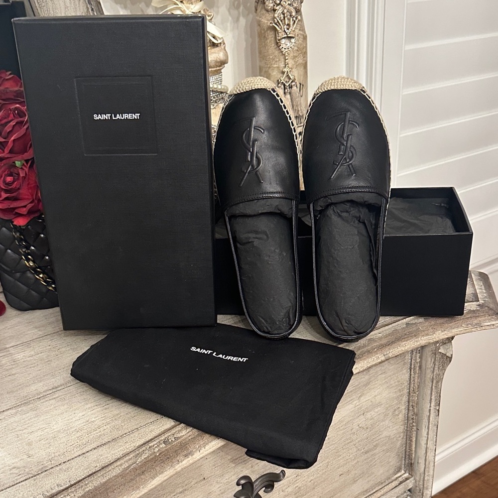 AUTHENTIC Saint Laurent black Womens Espadrille